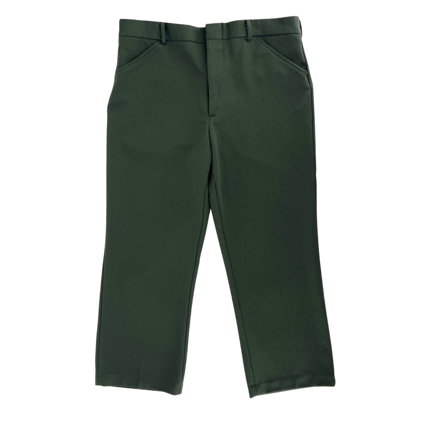 80s Dark Green Polyester Pants 1980s Vintage